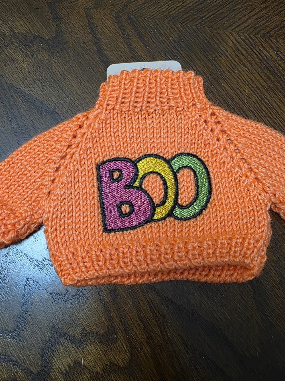Bear Or Doll Orange 'BOO' Knit Sweater Fits Size 10-12 Inch